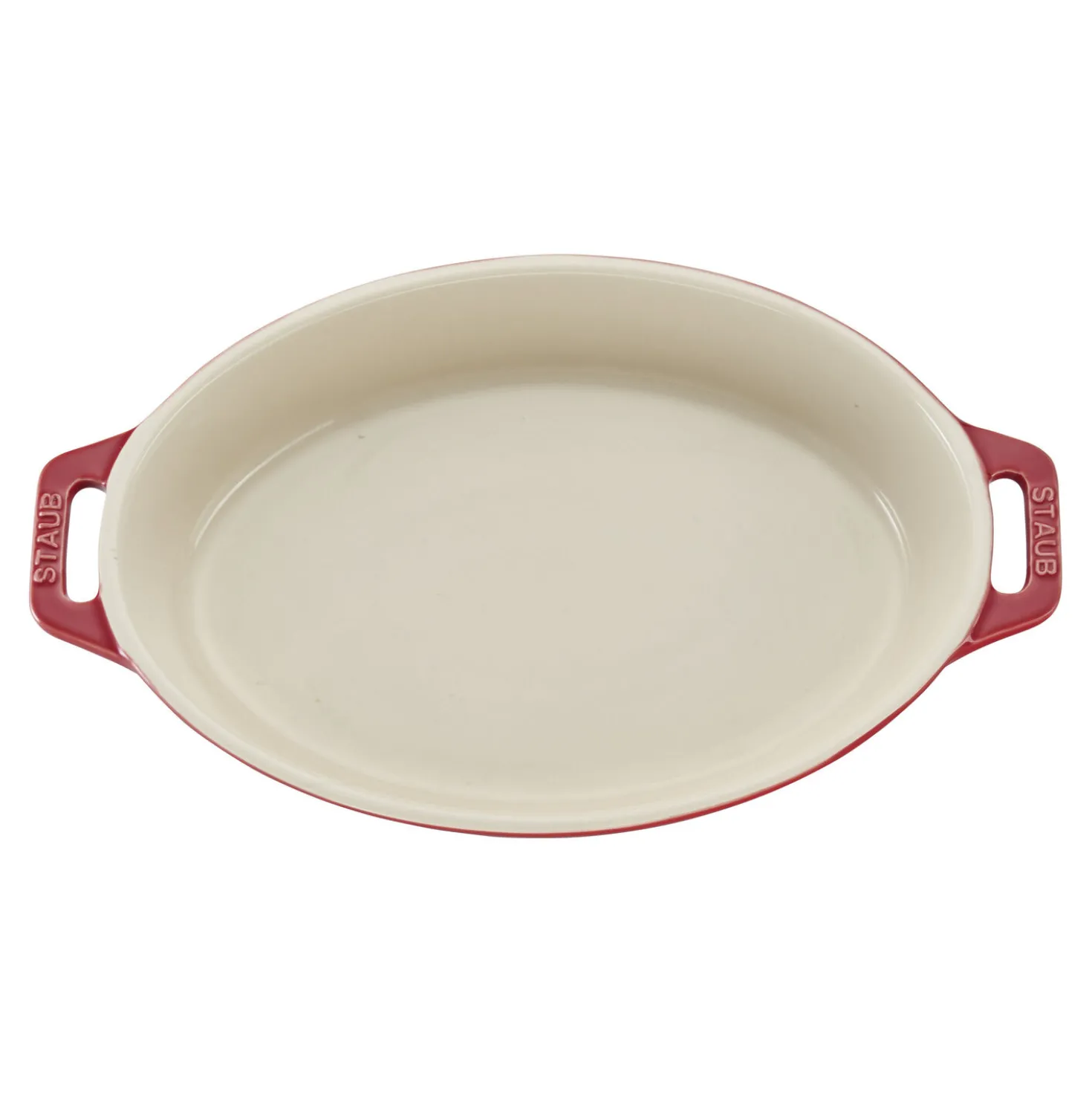 Auflaufform 17 cm, oval, Kirsch-Rot, Keramik
