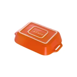 Auflaufform 14 x 11 cm, rechteckig, Orange, Keramik