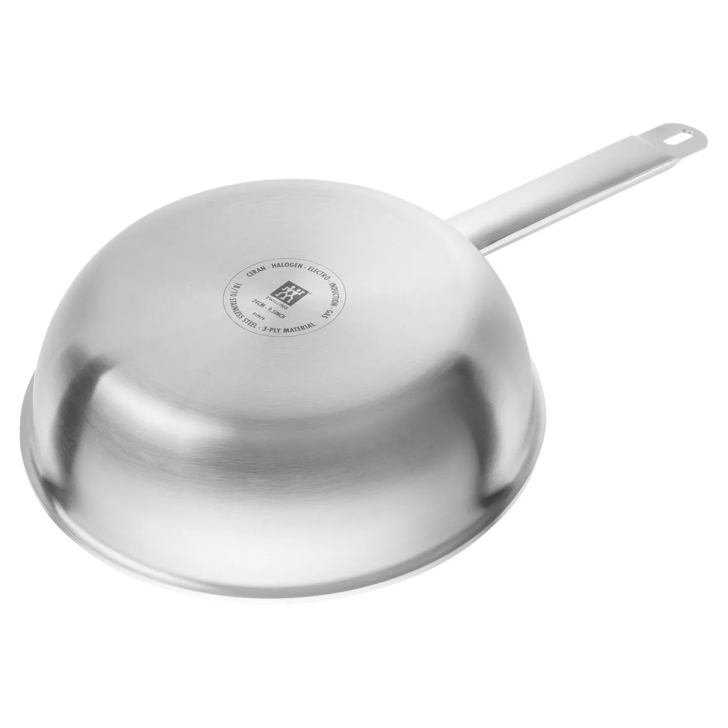 Bratpfanne 28 cm, 18/10 Edelstahl, Silber-Schwarz