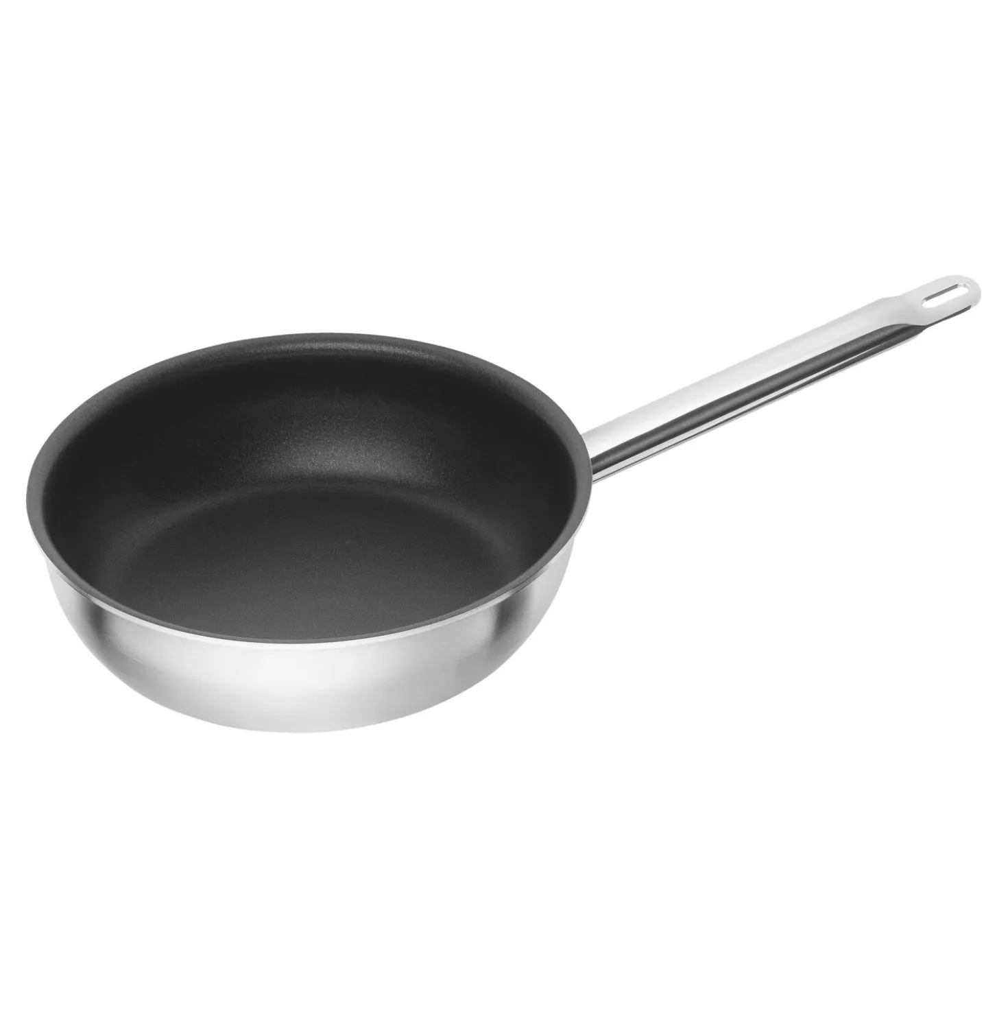 Bratpfanne 24 cm, 18/10 Edelstahl, Silber-Schwarz