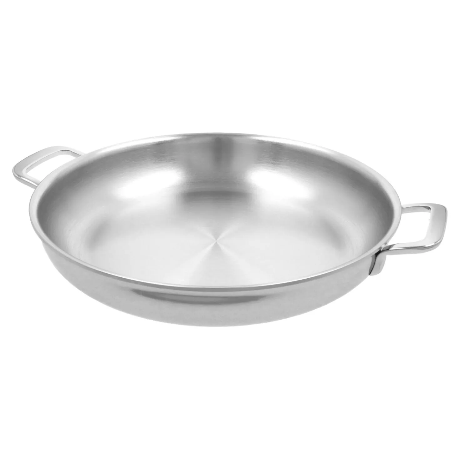 Bratpfanne mit 2 Griffen 32 cm, 18/10 Edelstahl, Silber