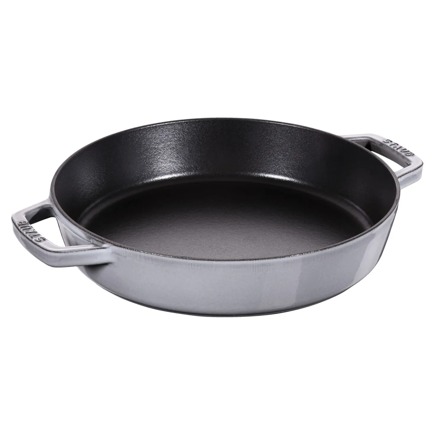 Bratpfanne mit 2 Griffen 26 cm, rund, Graphit-Grau, Gusseisen