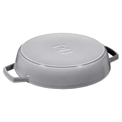 Bratpfanne mit 2 Griffen 26 cm, rund, Graphit-Grau, Gusseisen
