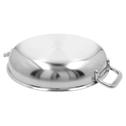 Bratpfanne mit 2 Griffen 28 cm, 18/10 Edelstahl, Silber