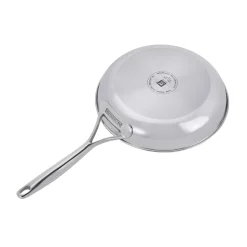 Bratpfanne mit Deckel 26 cm, 18/10 Edelstahl, Silber