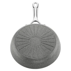 Bratpfannenset, 3-tlg. / 20/24/28 cm, Steinoptik Grau, Aluminium/ Antihaftbeschichtung