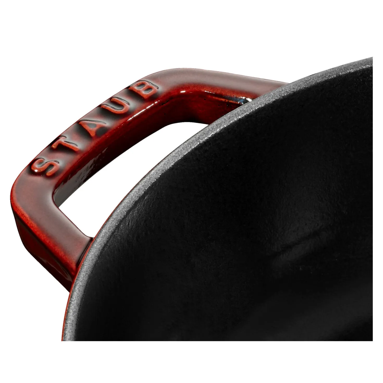 Bräter mit Chistera Drop-Structure 24 cm, rund, Grenadine-Rot, Gusseisen
