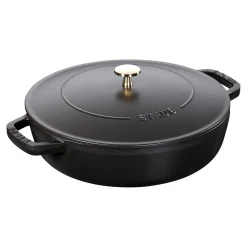 Bräter mit Chistera Drop-Structure 28 cm, rund, Schwarz, Gusseisen