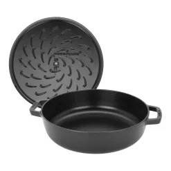 Bräter mit Chistera Drop-Structure 28 cm, rund, Schwarz, Gusseisen