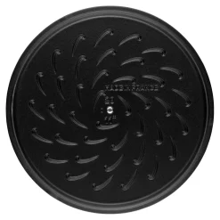 Bräter mit Chistera Drop-Structure 24 cm, rund, Schwarz, Gusseisen