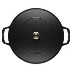 Bräter mit Chistera Drop-Structure 24 cm, rund, Schwarz, Gusseisen
