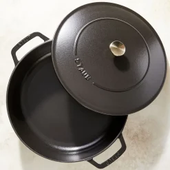Bräter mit Chistera Drop-Structure 24 cm, rund, Schwarz, Gusseisen