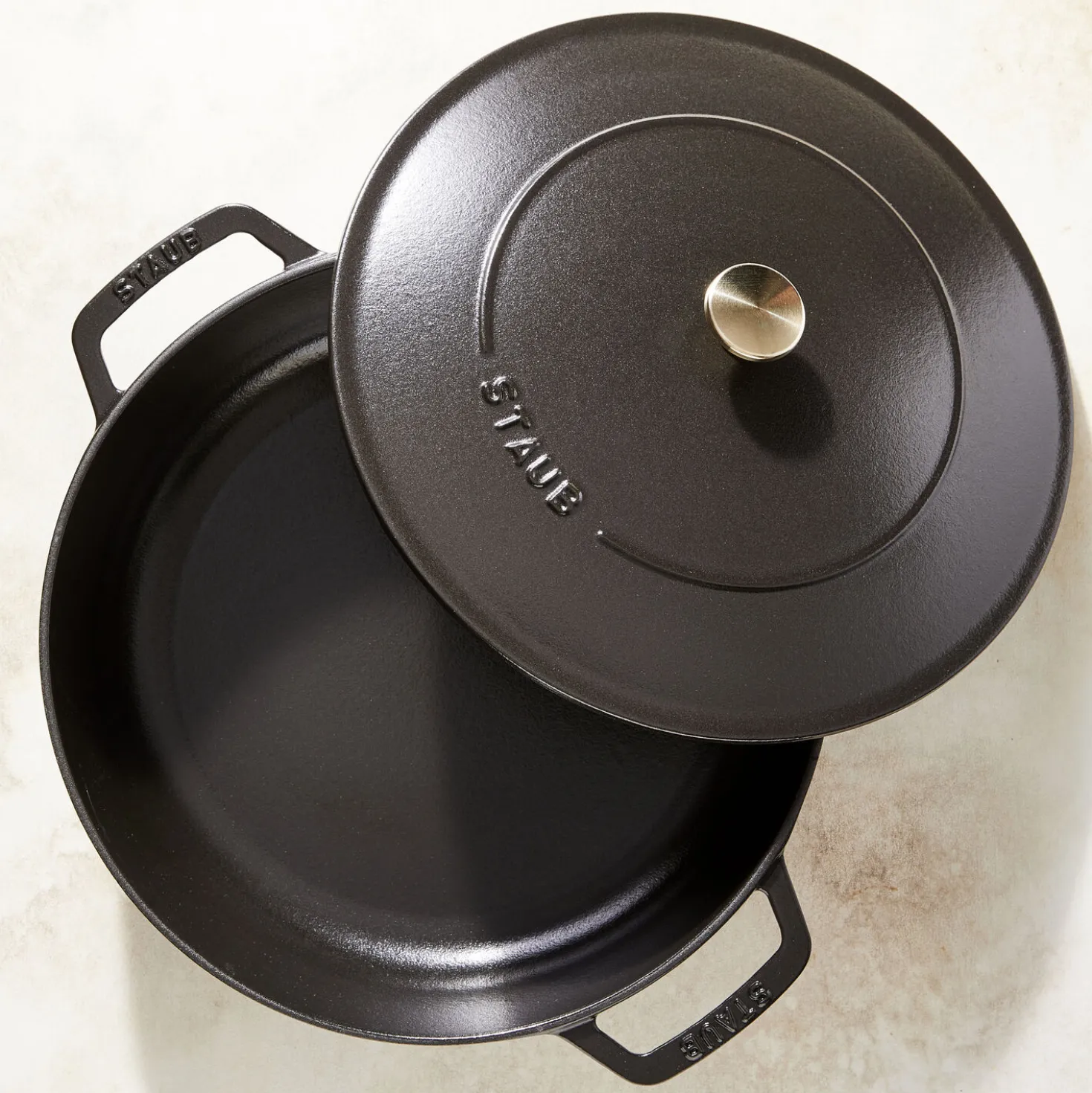 Bräter mit Chistera Drop-Structure 24 cm, rund, Schwarz, Gusseisen