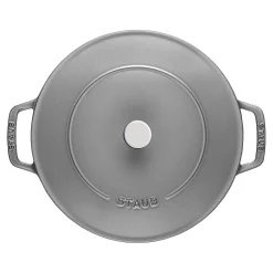Bräter mit Chistera Drop-Structure 24 cm, rund, Graphit-Grau, Gusseisen