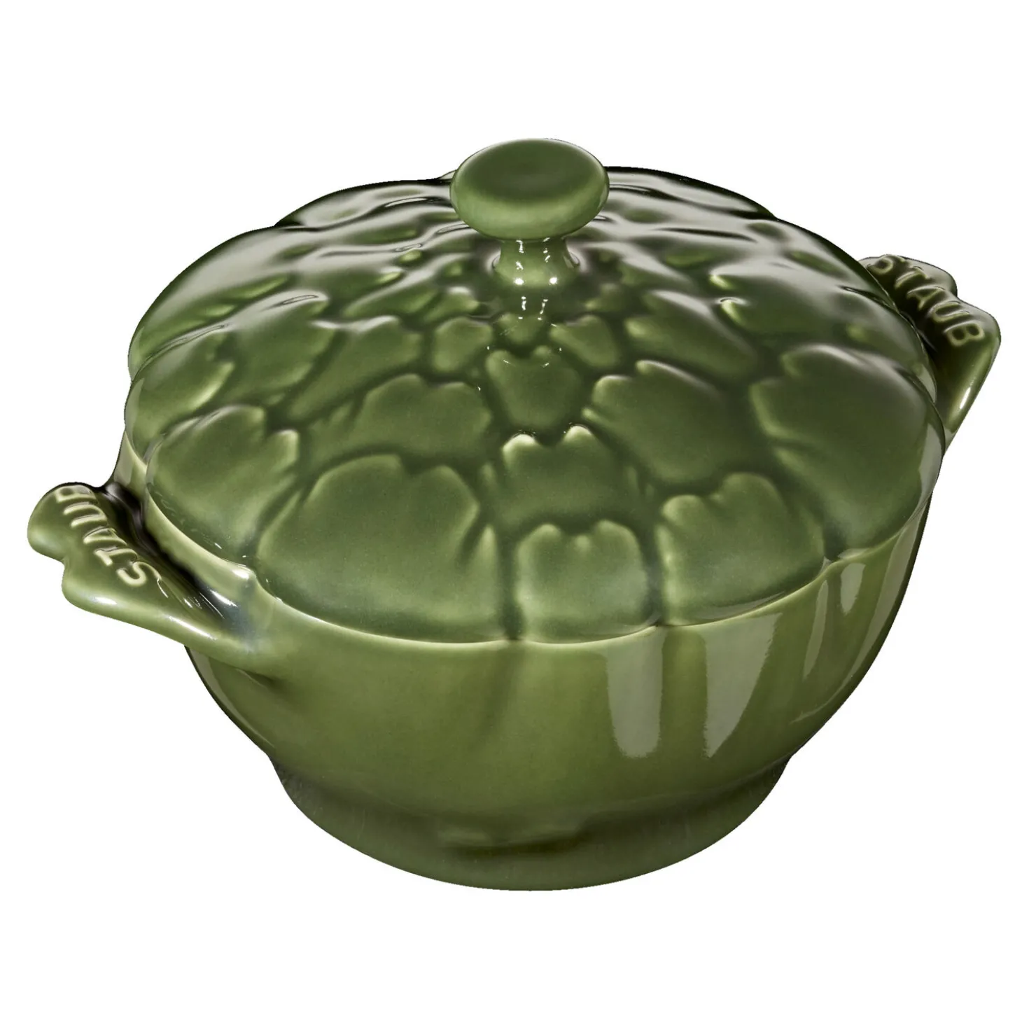Cocotte 13 cm, Artischocke, Basilikum-Grün, Keramik
