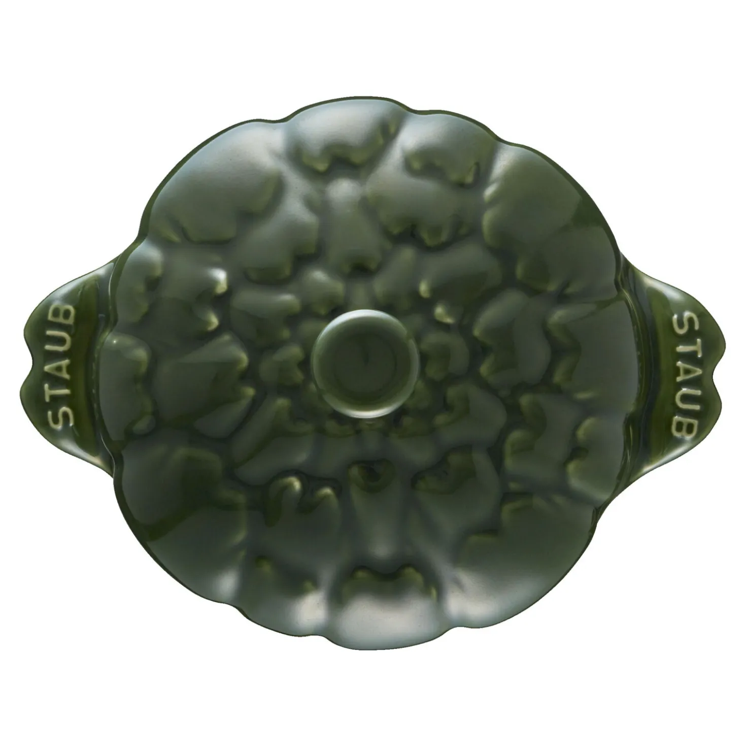 Cocotte 13 cm, Artischocke, Basilikum-Grün, Keramik