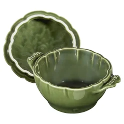Cocotte 13 cm, Artischocke, Basilikum-Grün, Keramik