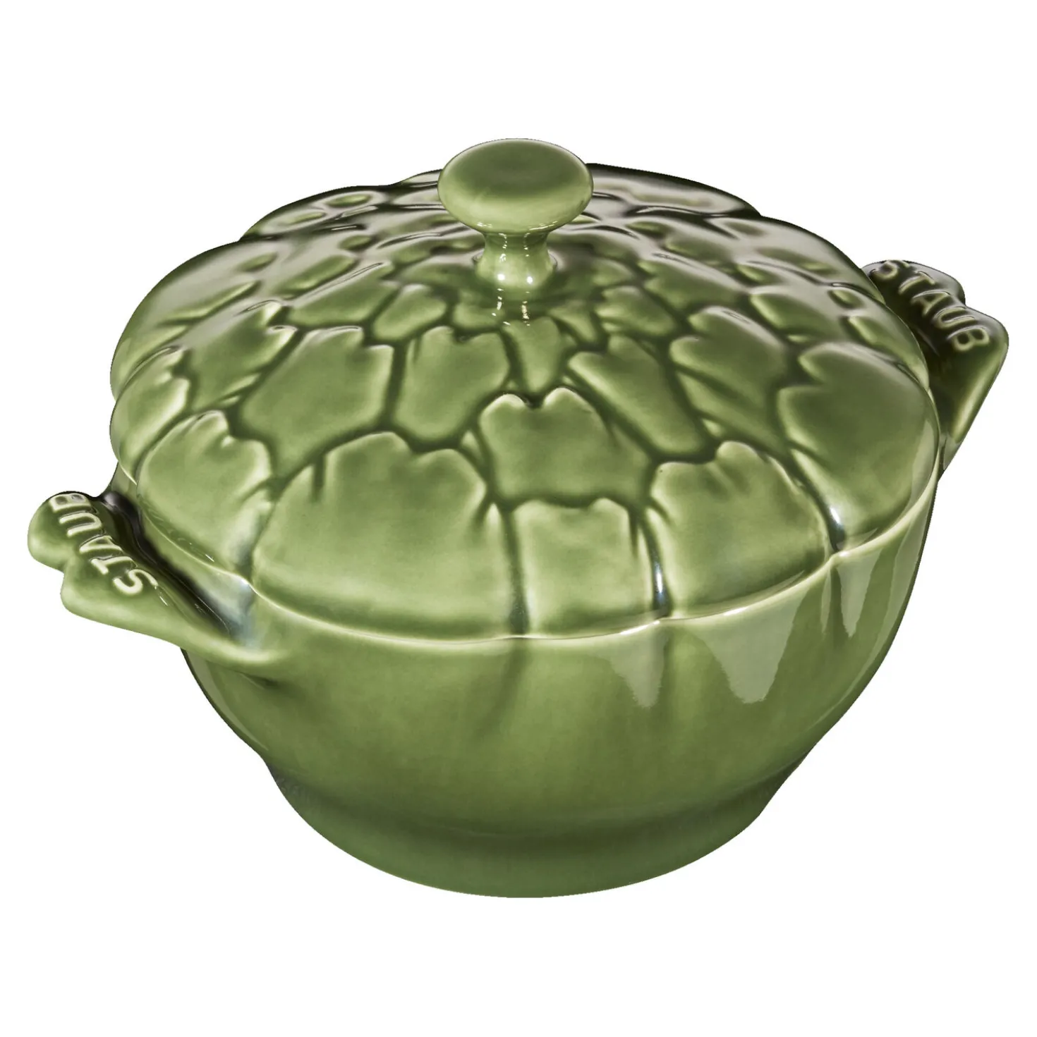 Cocotte 13 cm, Artischocke, Basilikum-Grün, Keramik