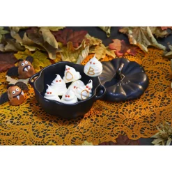 Cocotte 15 cm, Kürbis, Schwarz, Keramik