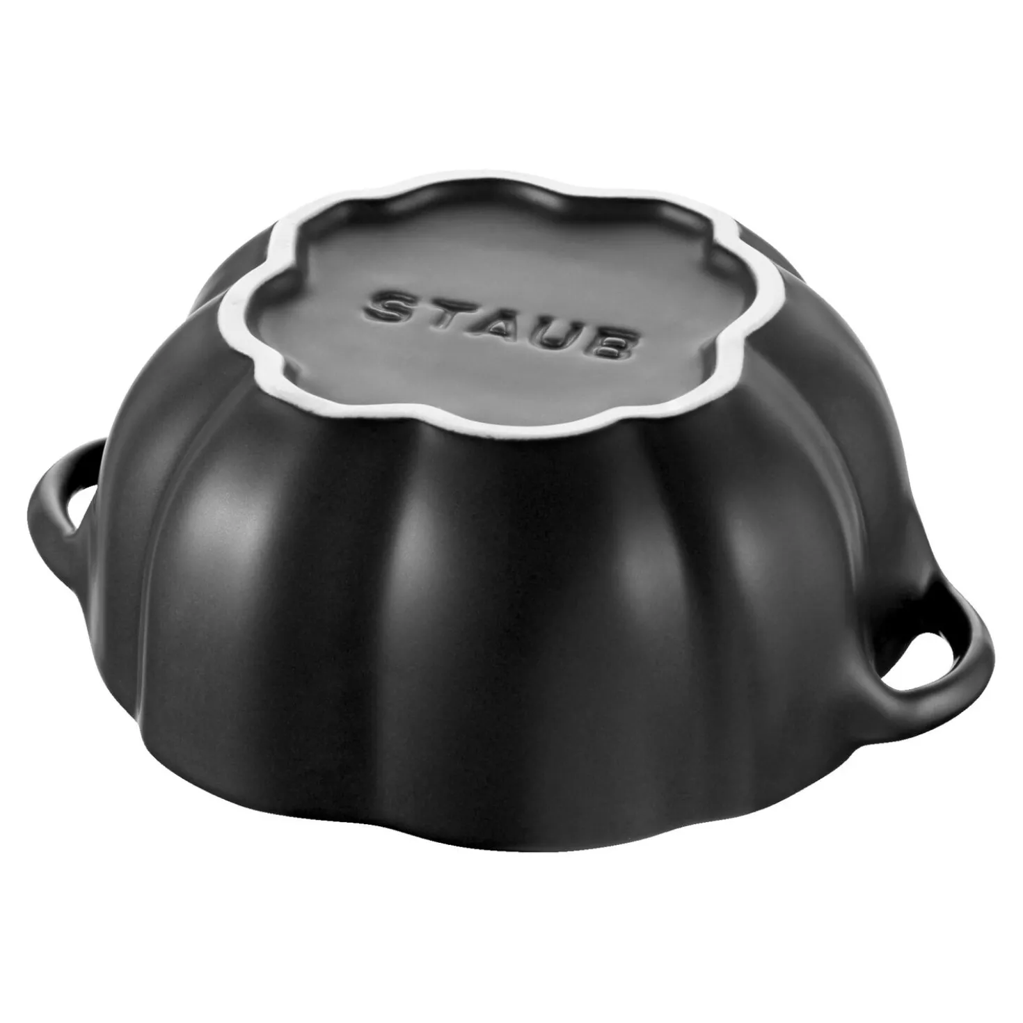 Cocotte 12 cm, Kürbis, Schwarz, Keramik