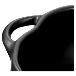 Cocotte 12 cm, Kürbis, Schwarz, Keramik