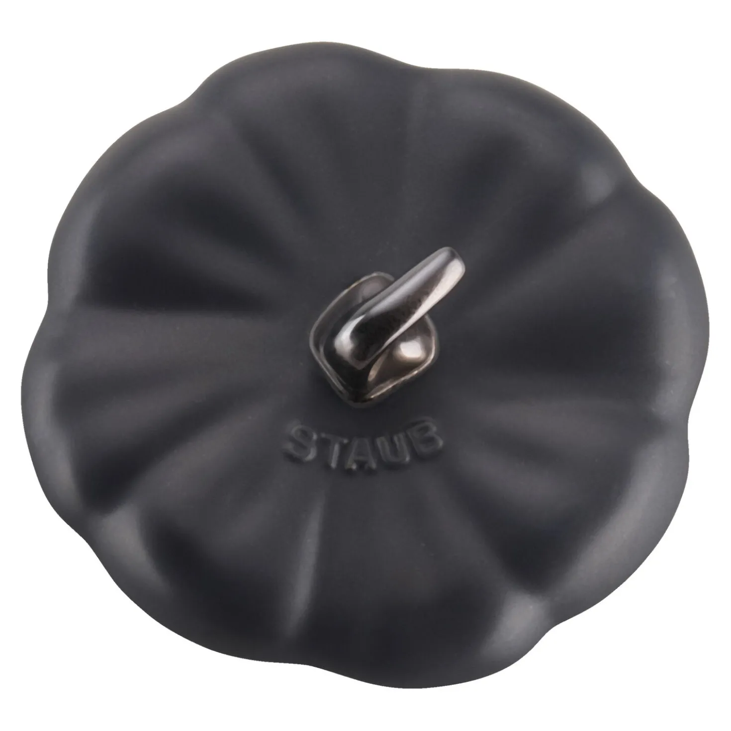 Cocotte 12 cm, Kürbis, Schwarz, Keramik
