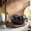 Cocotte 24 cm, Kürbis, Schwarz, Gusseisen