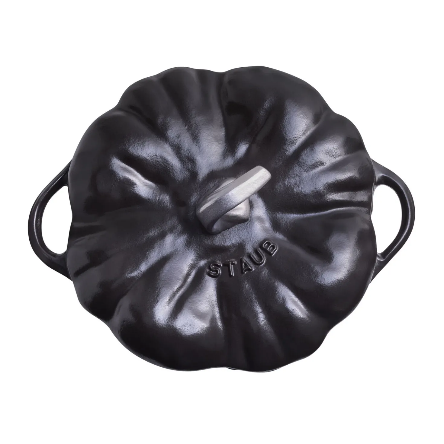 Cocotte 24 cm, Kürbis, Schwarz, Gusseisen