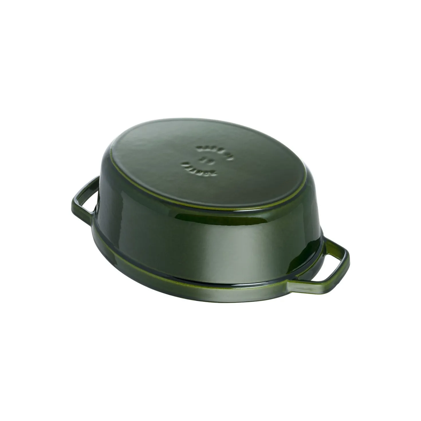 Cocotte 29 cm, oval, Basilikum-Grün, Gusseisen