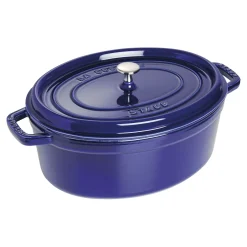 Cocotte 33 cm, oval, Dunkelblau, Gusseisen