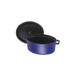 Cocotte 31 cm, oval, Dunkelblau, Gusseisen