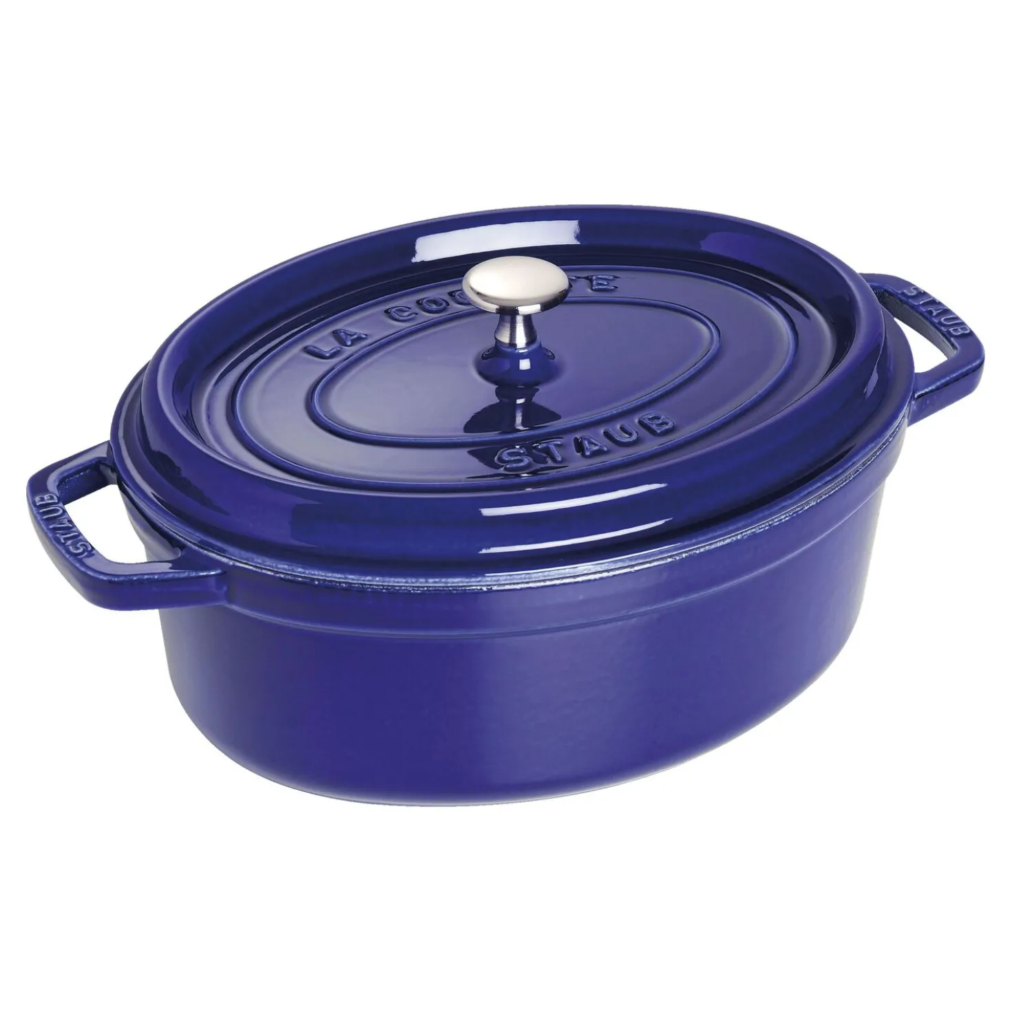Cocotte 29 cm, oval, Dunkelblau, Gusseisen