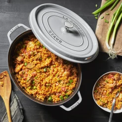Cocotte 31 cm, oval, Graphit-Grau, Gusseisen