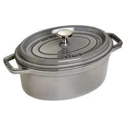 Cocotte 23 cm, oval, Graphit-Grau, Gusseisen
