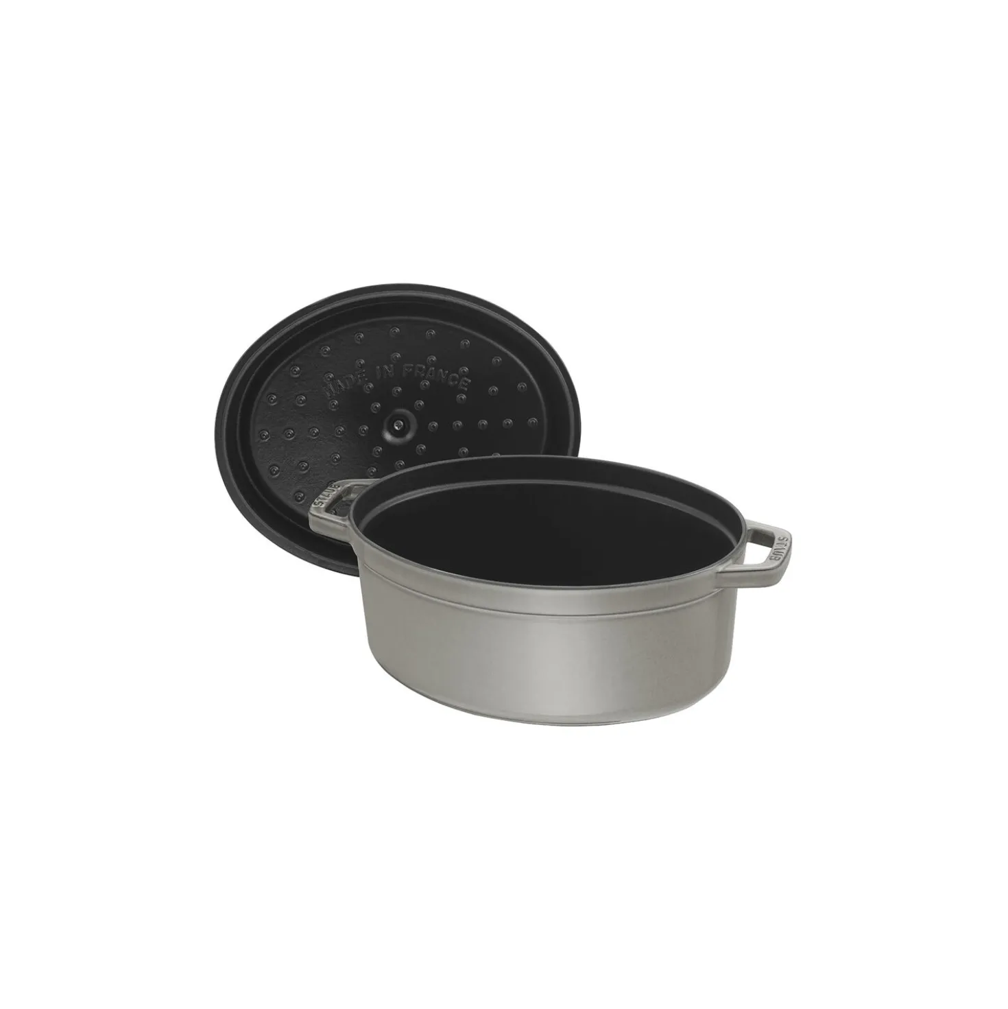 Cocotte 23 cm, oval, Graphit-Grau, Gusseisen