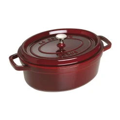 Cocotte 33 cm, oval, Grenadine-Rot, Gusseisen