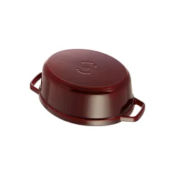 Cocotte 33 cm, oval, Grenadine-Rot, Gusseisen