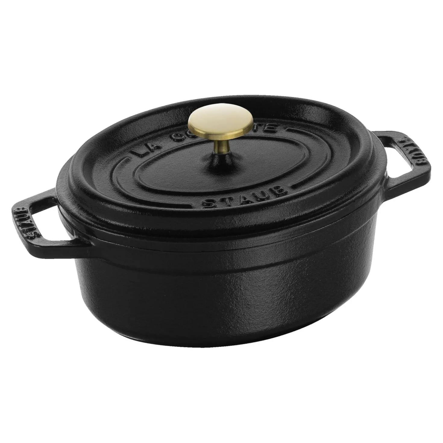 Cocotte 15 cm, oval, Schwarz, Gusseisen