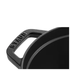 Cocotte 15 cm, oval, Schwarz, Gusseisen