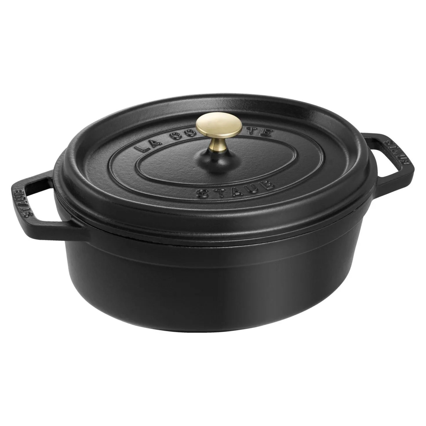 Cocotte 31 cm, oval, Schwarz, Gusseisen