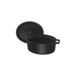 Cocotte 31 cm, oval, Schwarz, Gusseisen