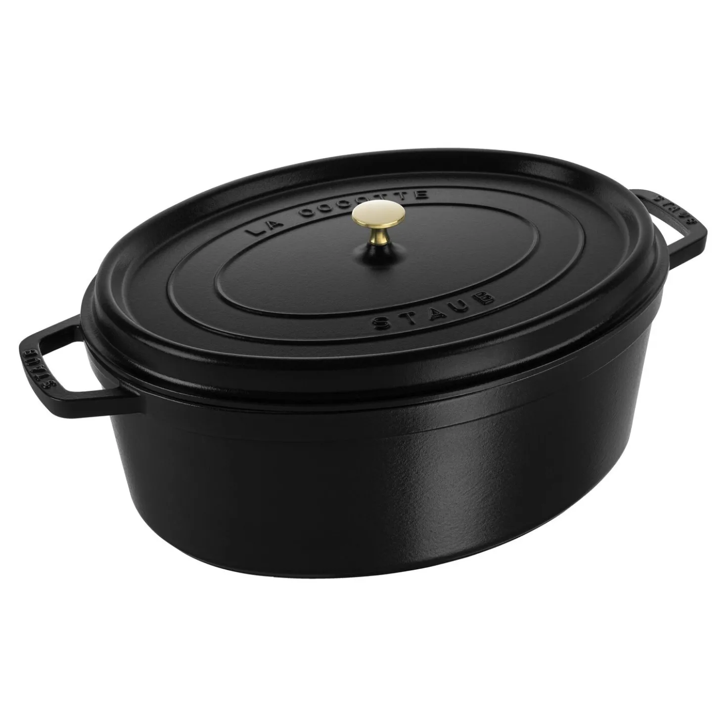 Cocotte 41 cm, oval, Schwarz, Gusseisen
