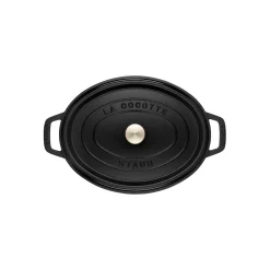 Cocotte 41 cm, oval, Schwarz, Gusseisen