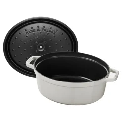Cocotte 31 cm, oval, Weisser Trüffel, Gusseisen