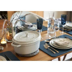 Cocotte 27 cm, oval, Weisser Trüffel, Gusseisen