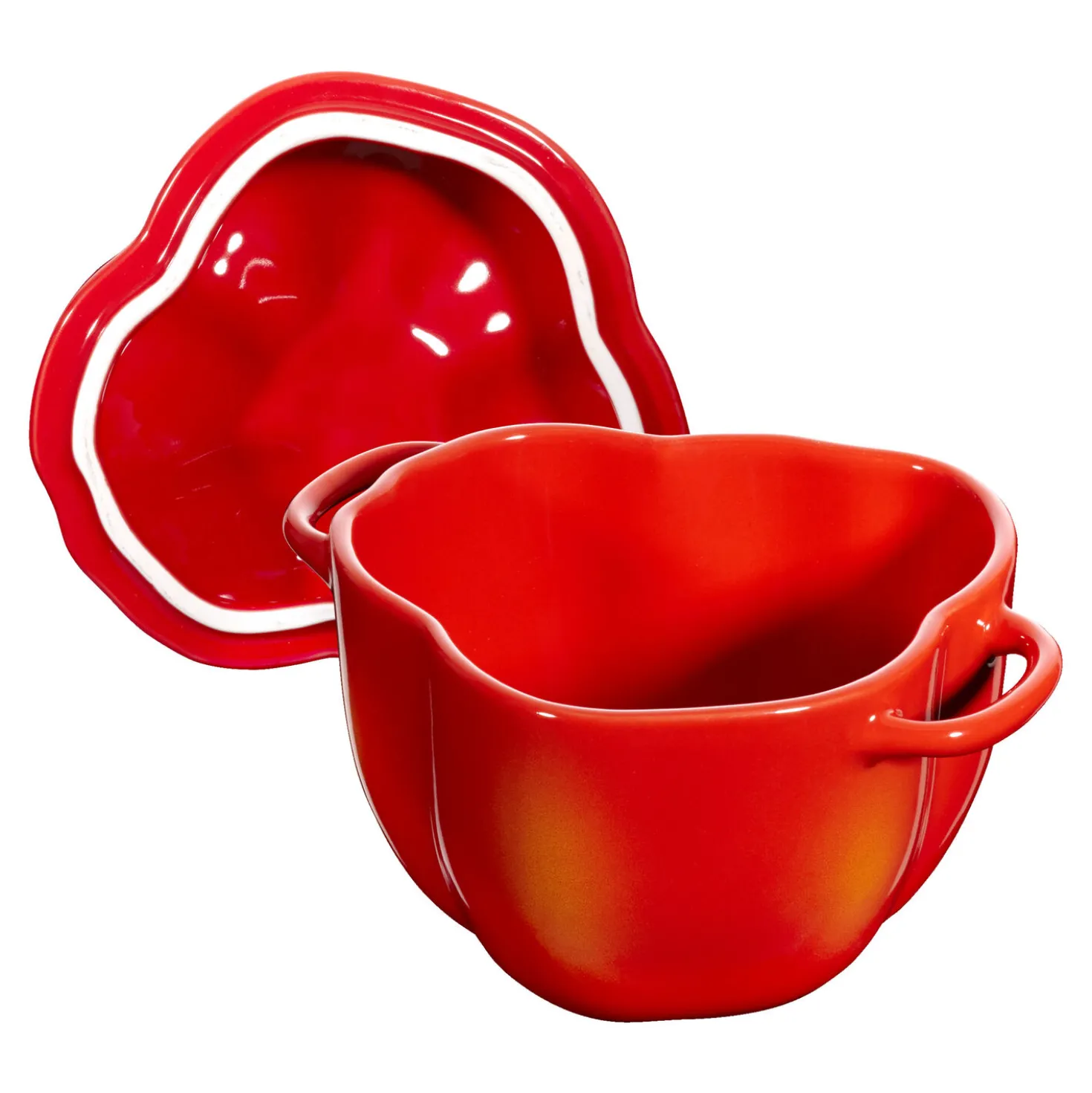 Cocotte 11 cm, Paprika, Orange-Rot, Keramik