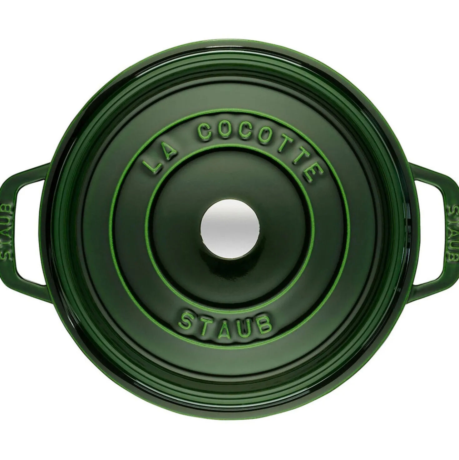 Cocotte 22 cm, rund, Basilikum-Grün, Gusseisen