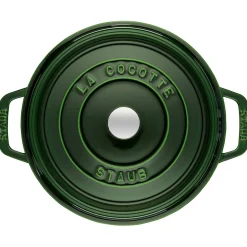 Cocotte 28 cm, rund, Basilikum-Grün, Gusseisen