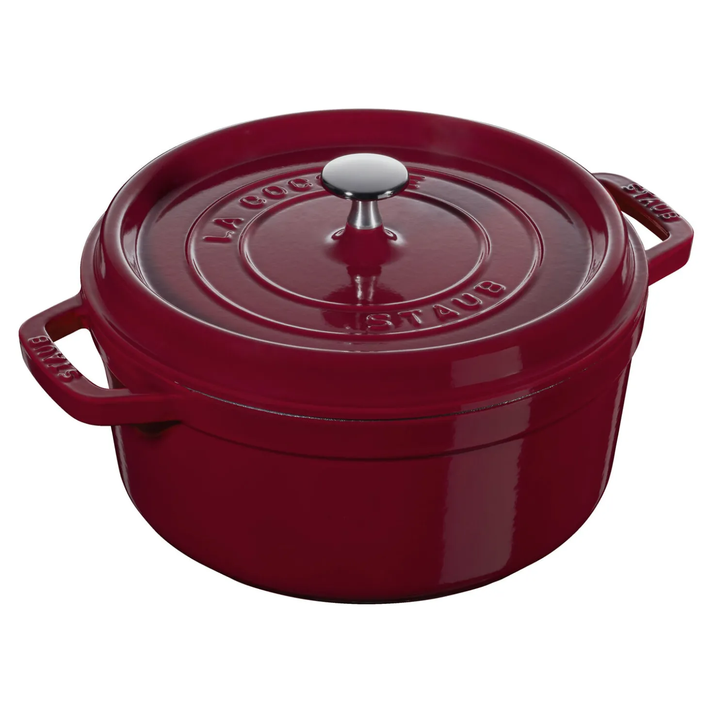 Cocotte 24 cm, rund, Bordeaux, Gusseisen