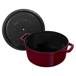 Cocotte 24 cm, rund, Bordeaux, Gusseisen